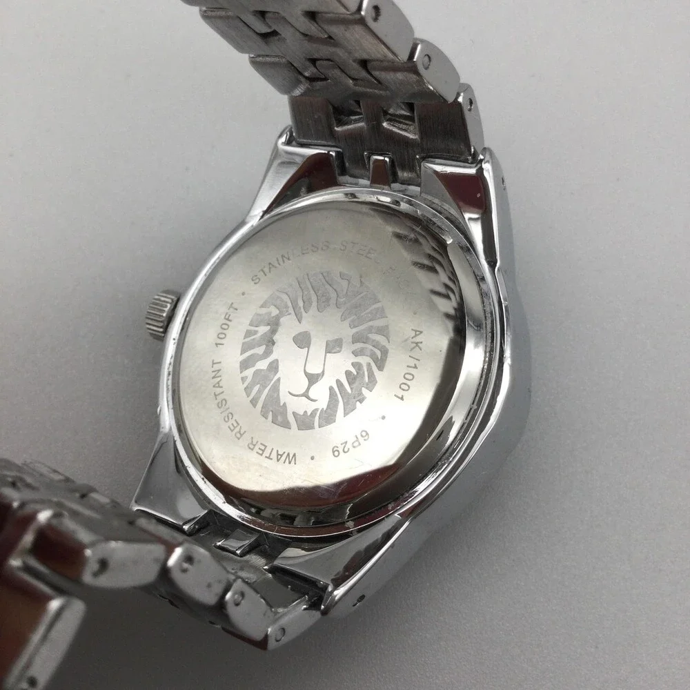 Anne Klein Womens Watch 36mm Silver Tone Crystals Steel AK/1007 New Battery 7
